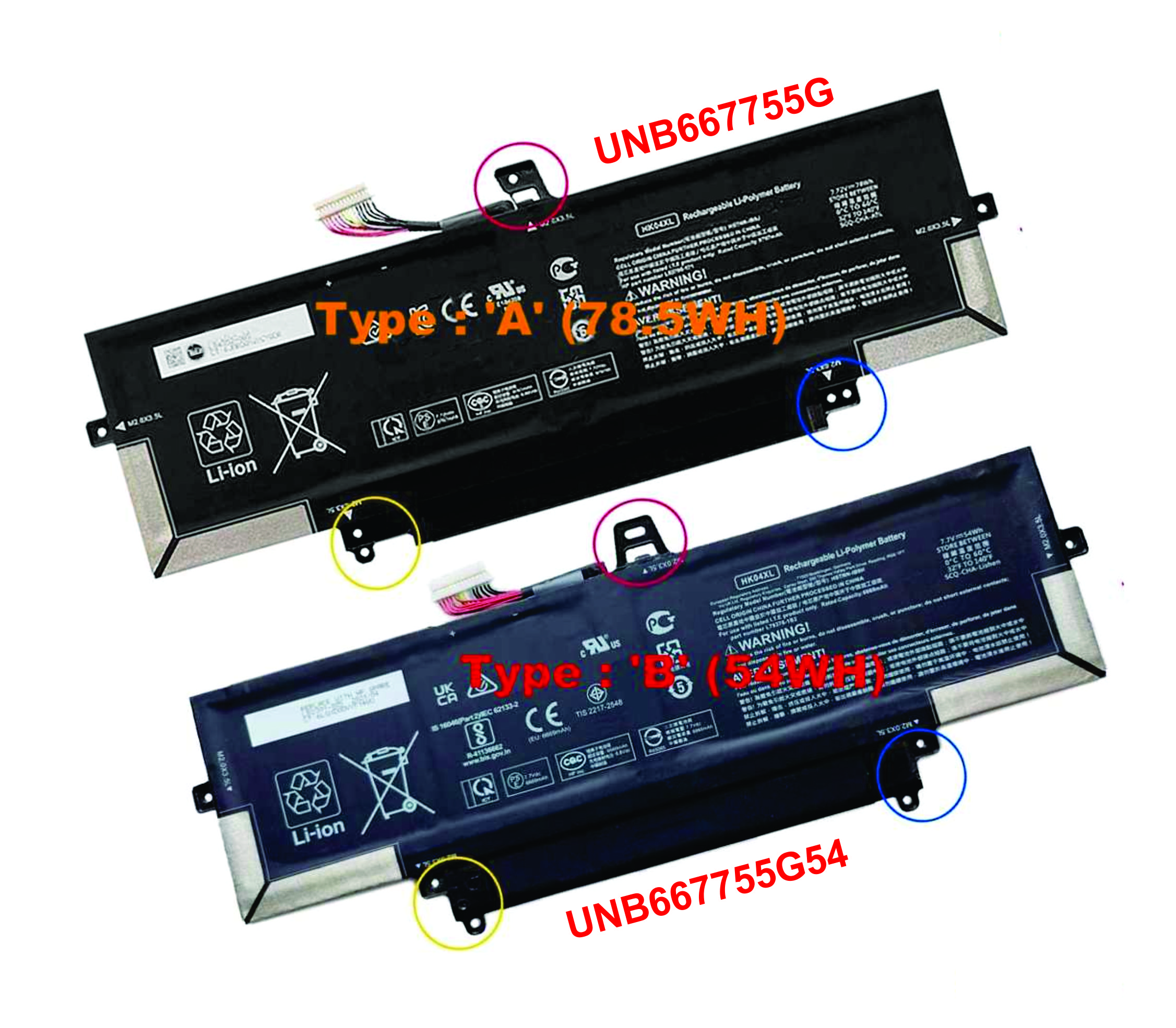 NEW 7.7V 54WH HK04XL Laptop Battery For HP EliteBook X360 1030 1040 G7 G8 Series L82391-005 L82391-007 HSTNN-IB9H L79376-1B1 - 7