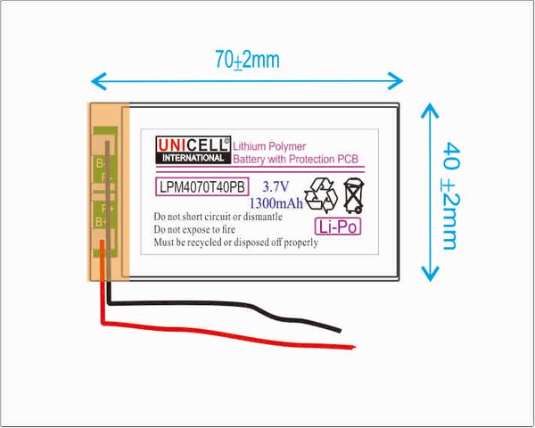 3.7V 1300mah 404070 lithium polymer rechargeable battery 3.7V 1300mah 404070 lithium polymer rechargeable battery