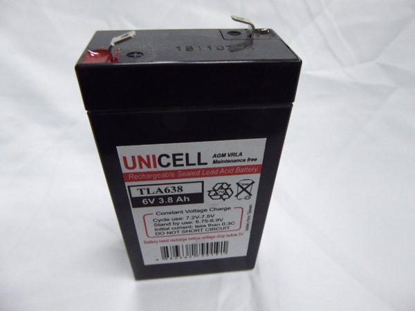 6V 3.8Ah sealed lead acid battery
