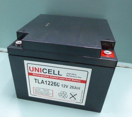 12V 26Ah sealed lead acid battery with flat terminal