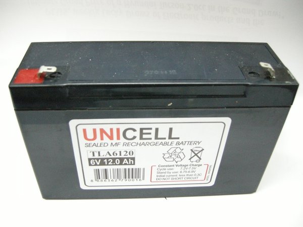 6V 12Ah sealed lead acid battery