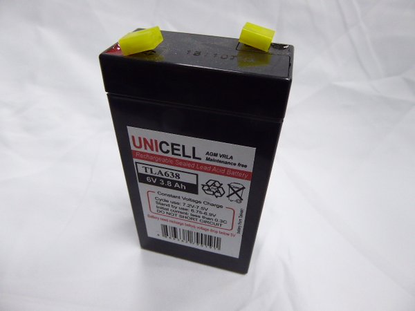 6V 3.8Ah sealed lead acid battery