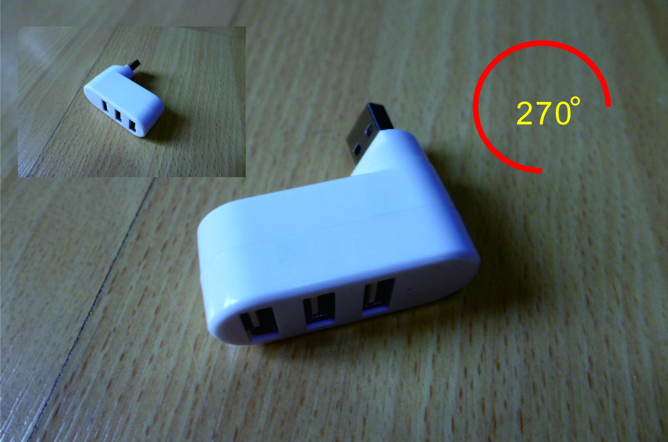 Can rotating USB hub with three USB ports | Unicell