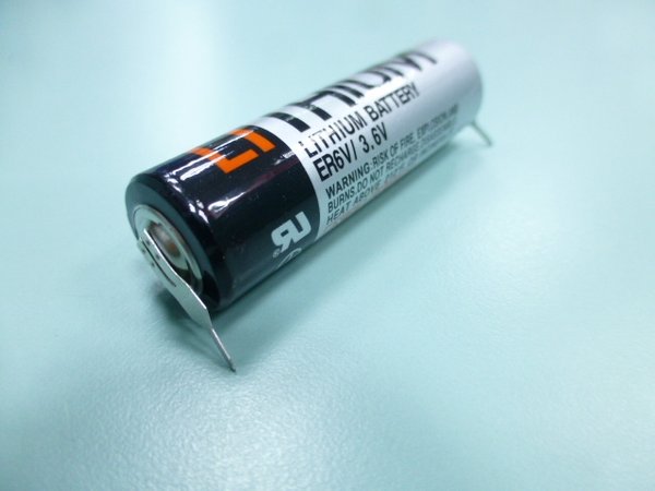 Toshiba ER6V 3.6V ultra lithium battery with pin terminal