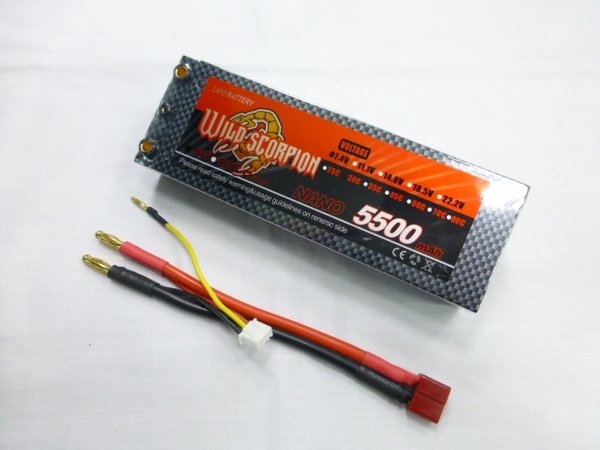 7.4V 5500mAh 2S 30C li-po battery