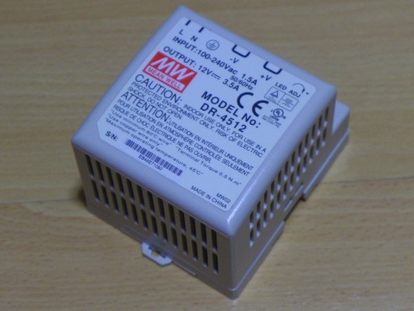 Mean Well DR-4512 12V 3.5A DIN rail Power Supply