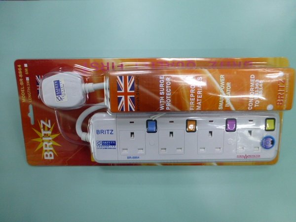 5 ways extension socket with 3 meter cable