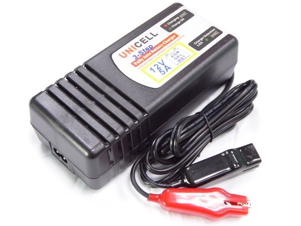 12V 5A 3 step auto battery charger for wet, agm, gel, sealed lead acid battery