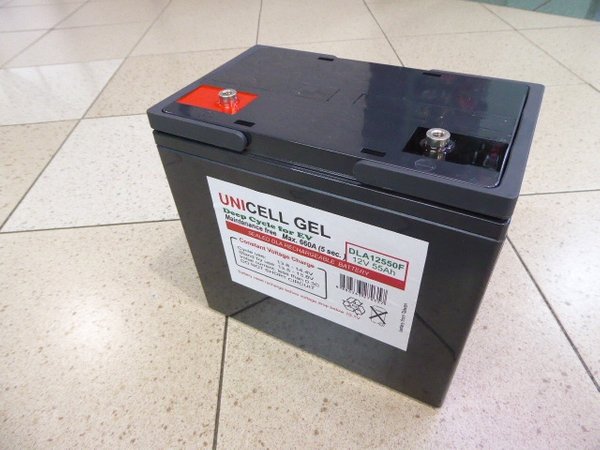 12V 55Ah deep cycle wheel chair battery