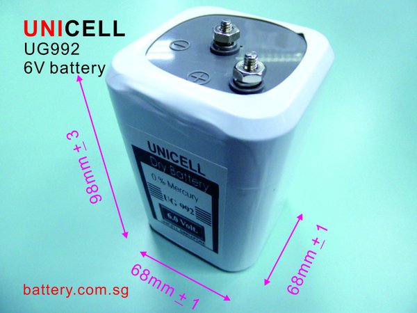 6V lantern battery with screw terminal