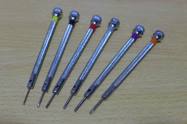 6 pcs 0.8mm to 1.8mm flat head precision screwdriver set
