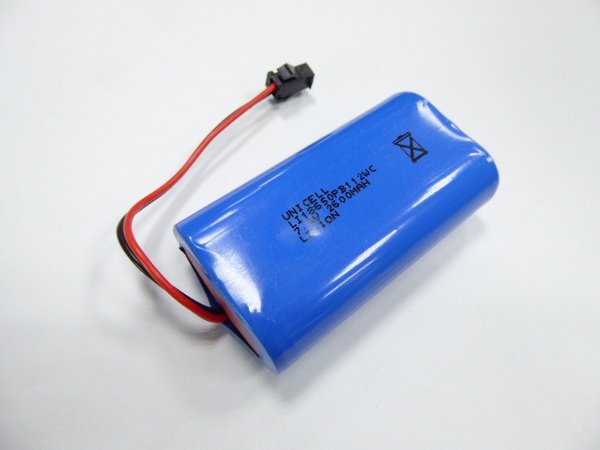 7.4V 2600mAh 18650 2S1P battery with two terminal connector plug