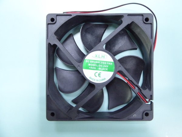 24V DC cooling fan with ball bearing 120x120x25 mm