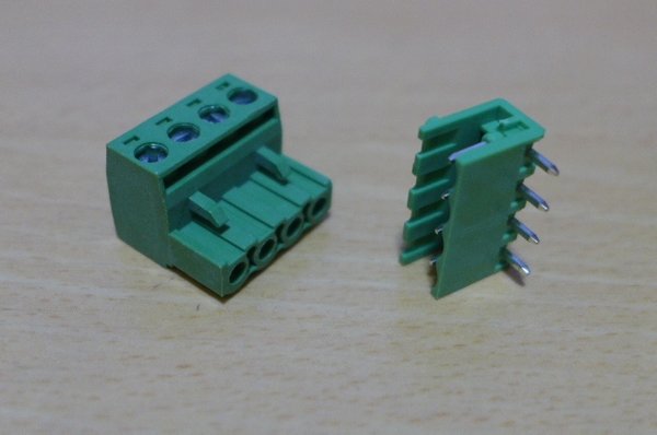 PH4 4 ways 5.08 mm L type screw terminal block green plug