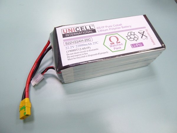 22.2V 22Ah 6S1P Li-po Agricultural Protection drone battery