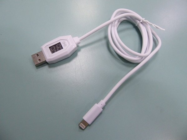 USB 2.0 to Lightning cable with LED digital indicator