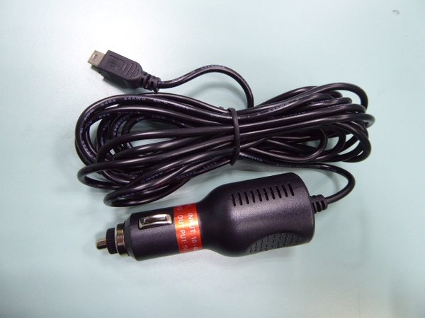 5V 1.5A car power supply with 3-meter cable and mini USB connector