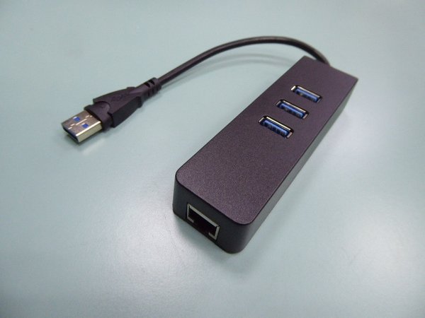3 x USB 3.0 hub with RJ45 lan cable socket for internet network