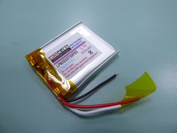 3.7V 500mah 503035 lithium polymer battery