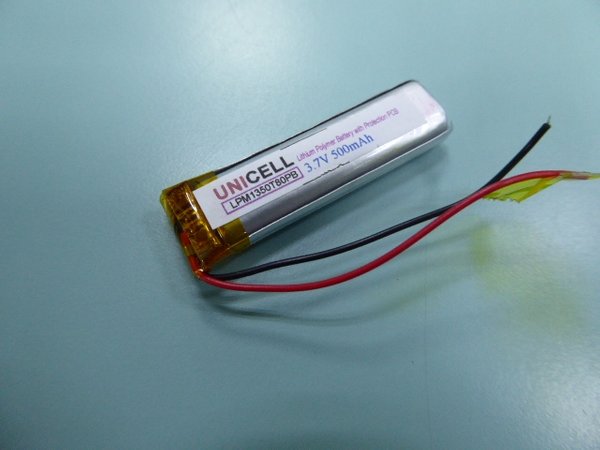 3.7V 500mah 801350 li-po battery