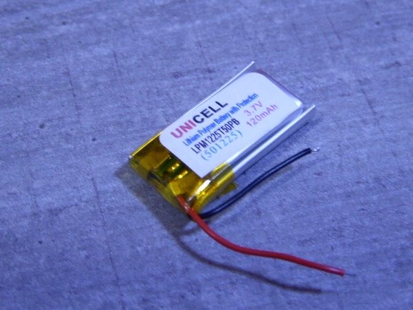 3.7V 120mAh 501225 Lithium polymer battery