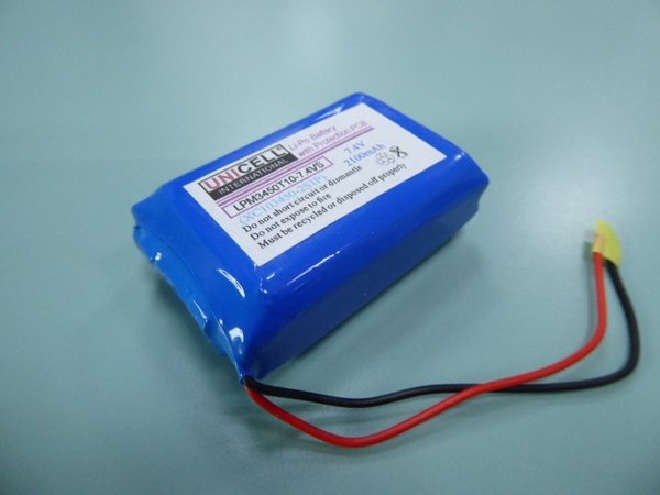 7.4V 2100mAh 103450-2S1P Lithium polymer battery