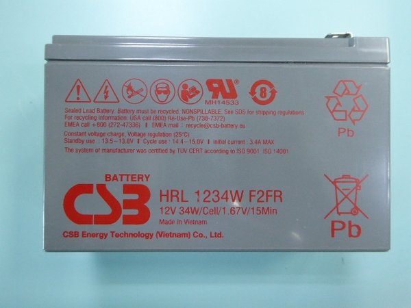 CSB HRL1234W F2FR sealed lead acid battery